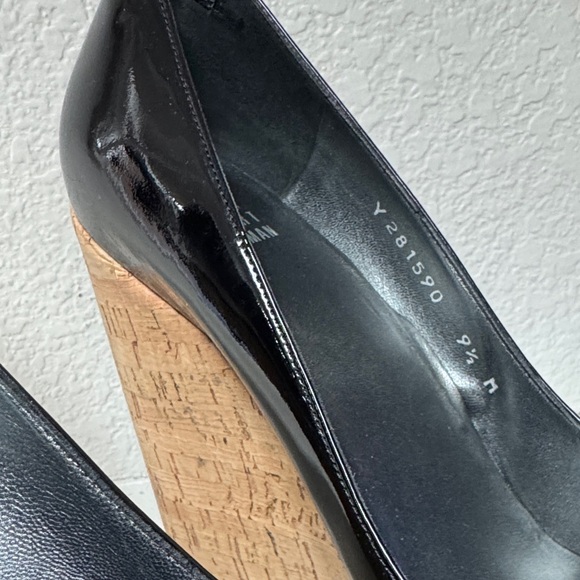 Stuart Weitzman Black Patent Wedges - Picture 2 of 4